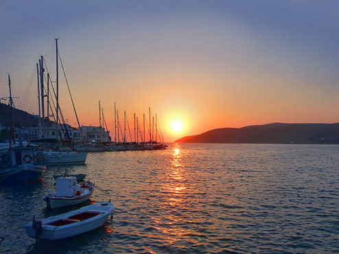 Tramonto in Grecia Barca a Vela