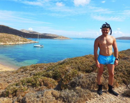 uomo Snorkeling